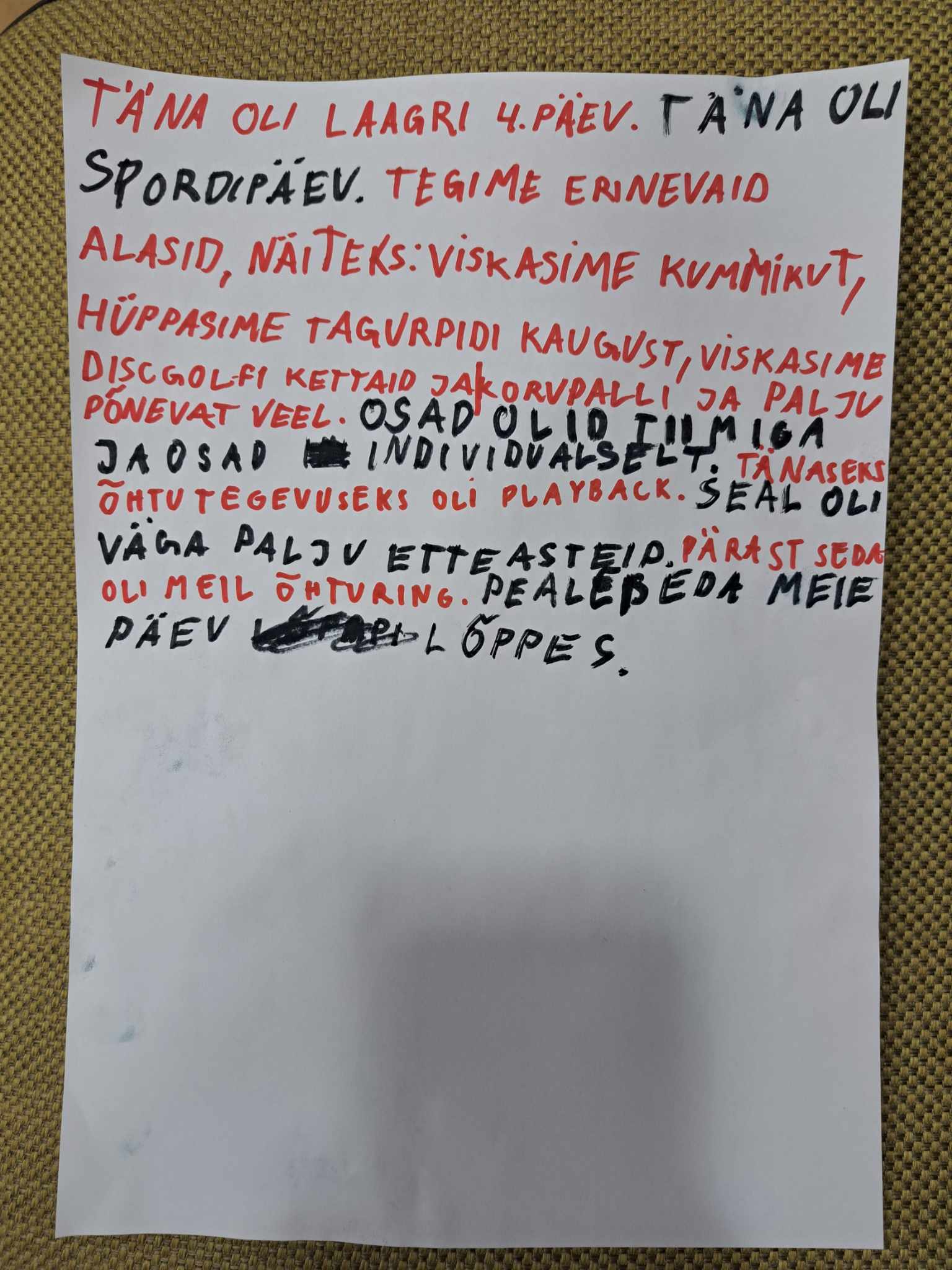 I vahetus “Spordipäev” 29.06.2024