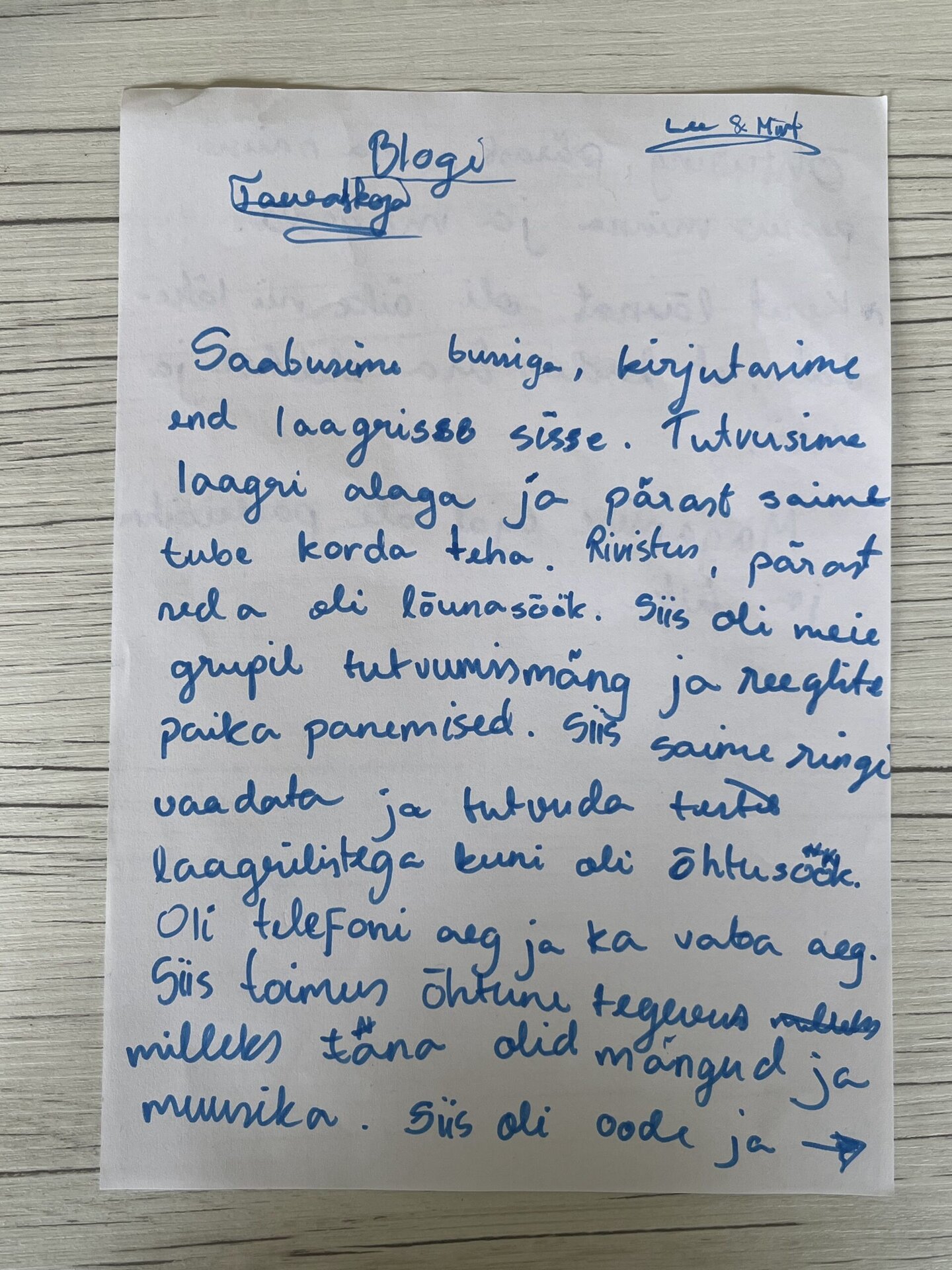 IV vahetus “Saabmis- ja tutvumispäev” 29.07.2024