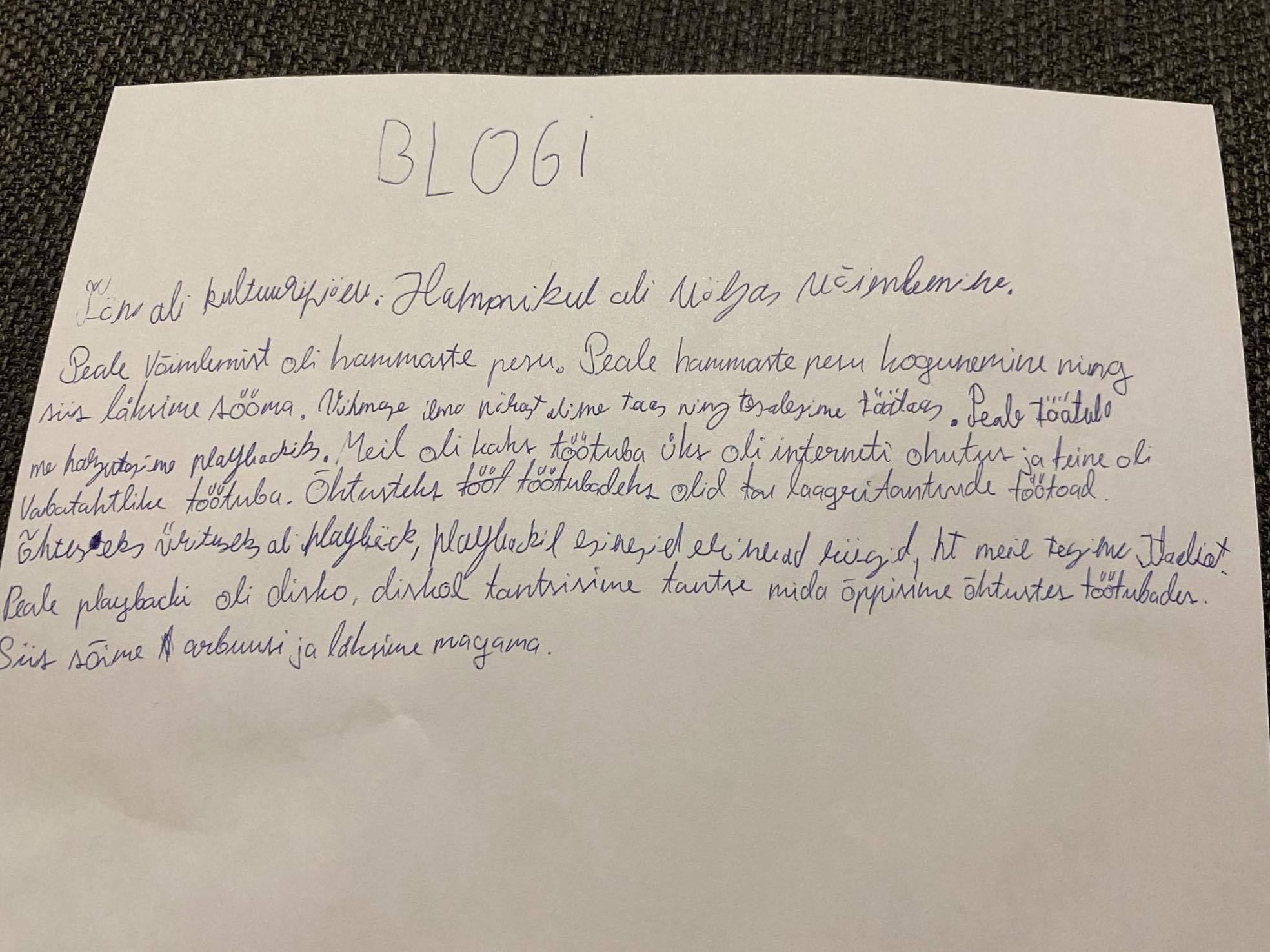 V vahetus “Kultuuripäev” 06.08.2024